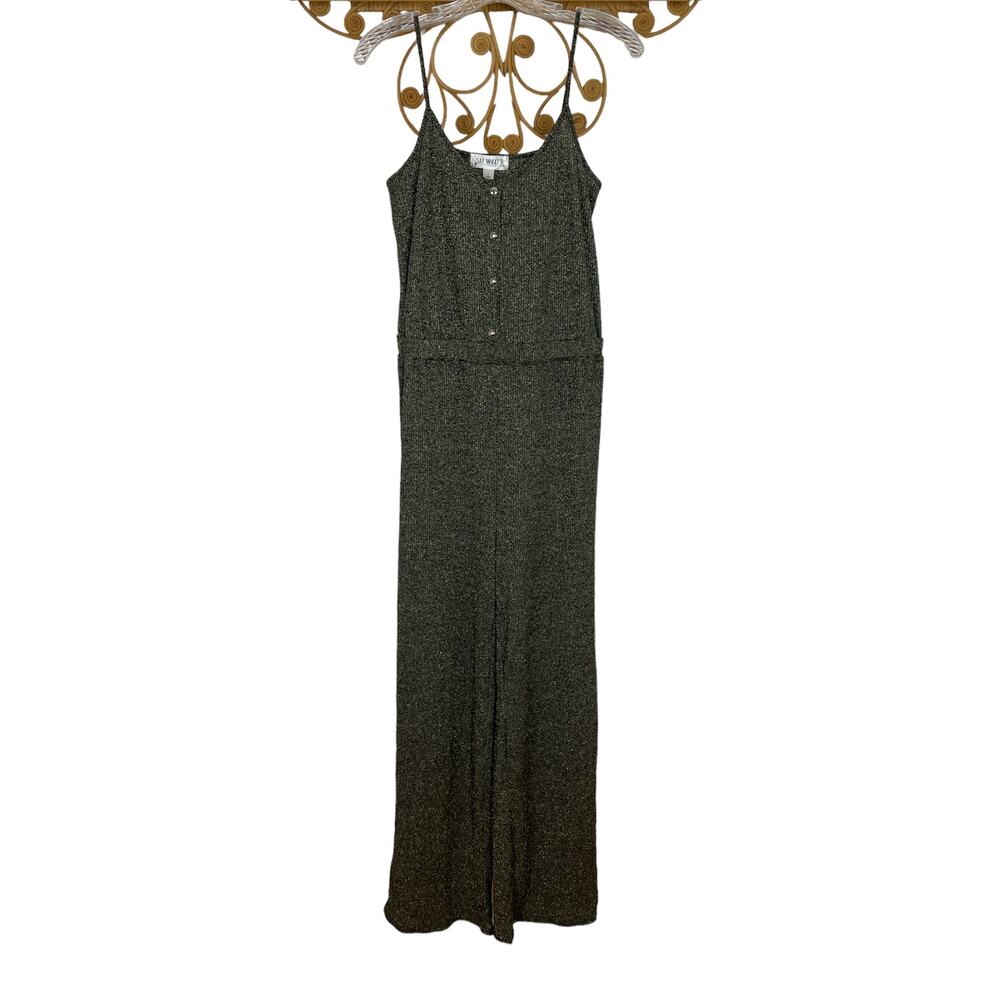 NEW Say What? Shimmery sparkly black Jumpsuit L